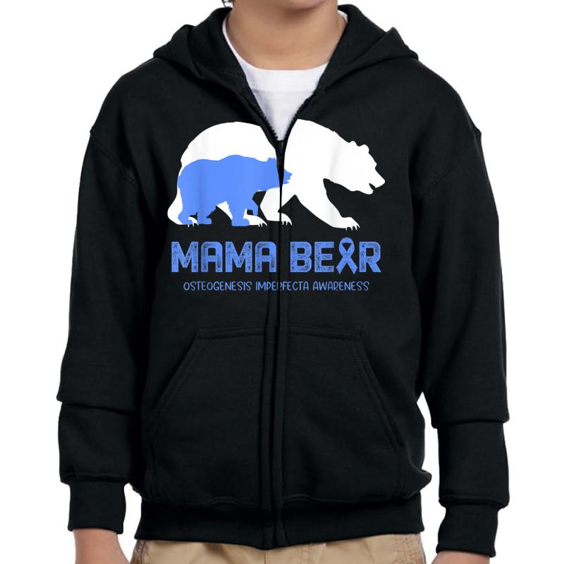 Mama Bear Osteogenesis Imperfecta Awareness Shirt Youth Zipper Hoodie by RosalbaIncorvaia | Artistshot