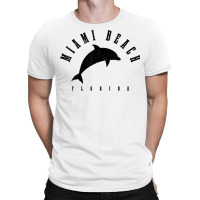 Miami Beach Florida Fl Vintage Surf Dolphin Vacation T Shirt T-shirt | Artistshot