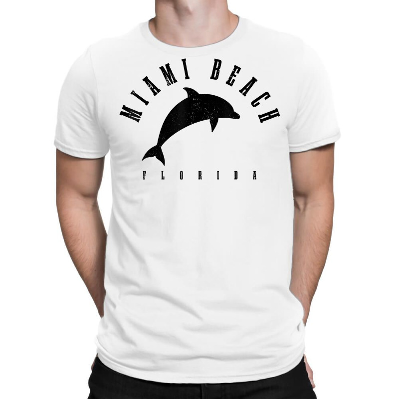 Miami Beach Florida Fl Vintage Surf Dolphin Vacation T Shirt T-shirt | Artistshot