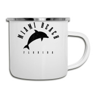 Miami Beach Florida Fl Vintage Surf Dolphin Vacation T Shirt Camper Cup | Artistshot