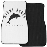 Miami Beach Florida Fl Vintage Surf Dolphin Vacation T Shirt Front Car Mat | Artistshot