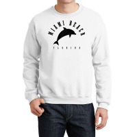 Miami Beach Florida Fl Vintage Surf Dolphin Vacation T Shirt Crewneck Sweatshirt | Artistshot