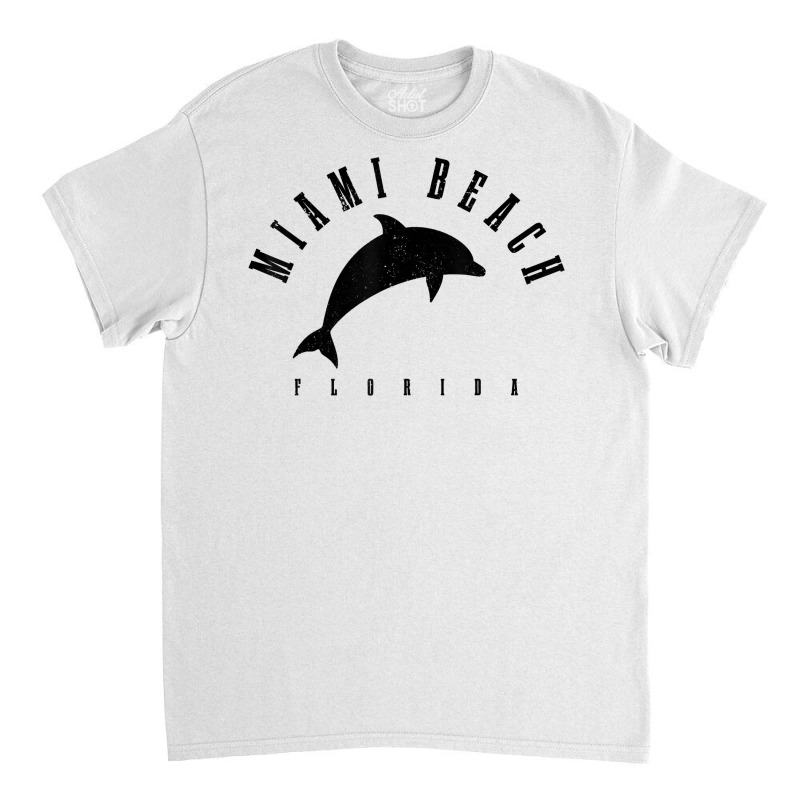 Miami Beach Florida Fl Vintage Surf Dolphin Vacation T Shirt Classic T-shirt | Artistshot