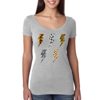 Vintage Thunder Leopard Zebra Animal Print Lightning Bolts T Shirt Women's Triblend Scoop T-shirt | Artistshot