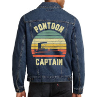 Vintage Pontoon Captain Shirt Funny Pontoon Boat T Shirt Men Denim Jacket | Artistshot