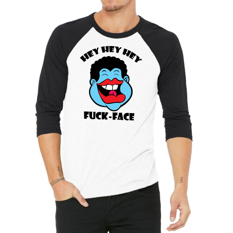 komplet Om indstilling instans Custom Hey Hey Hey Fuck Face 3/4 Sleeve Shirt By Specstore - Artistshot