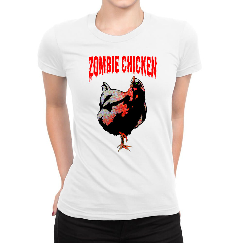 Beware The Zombie Chicken Ladies Fitted T-Shirt by DitreamX | Artistshot