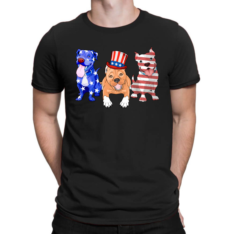 American Flag Pitbull Shirt 4 July Celebrate Funny Dog Lover T-shirt T-shirt | Artistshot