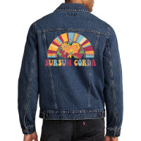 Sursum Corda Lifts Up Yours Heart Latin Catholic Rainbow T Shirt Men Denim Jacket | Artistshot