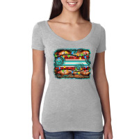 Turquoise Aztec Serape Christmas Background Women's Triblend Scoop T-shirt | Artistshot