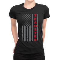 Teamster American Flag Patriotic Truck Driver Us Trucking T Shirt Ladies Fitted T-shirt | Artistshot