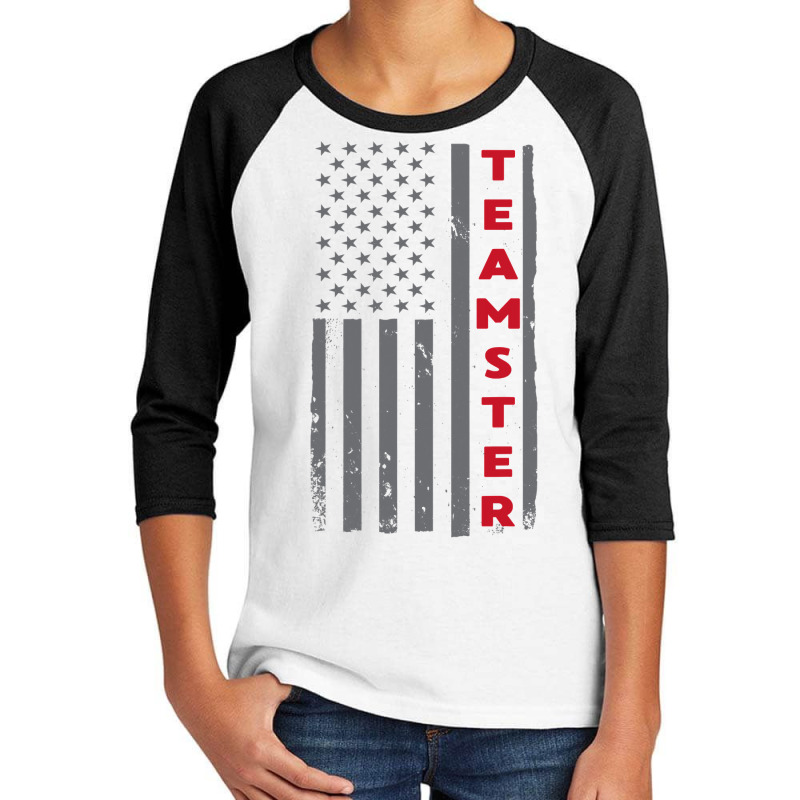 Teamster American Flag Patriotic Truck Driver Us Trucking T Shirt Youth 3/4 Sleeve by ChristineWeber89 | Artistshot