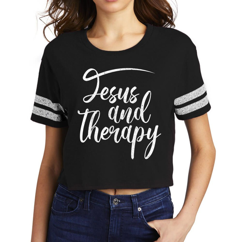 Jesus And Therapy Religious Christian Humor Art Scorecard Crop Tee by Aria-Proctor | Artistshot