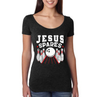 Jesus Spares Funny Christian Bowling Music Vintage Women's Triblend Scoop T-shirt | Artistshot