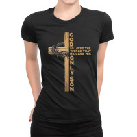 John 316 God Gave His Only Son Christian Easter Cross Bible Characters Ladies Fitted T-shirt | Artistshot