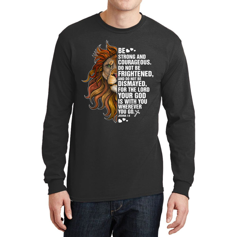 Joshua 19 Christian Shirt Bible Be Courageous Men Boy Gift Men Long Sleeve Shirts by Aria-Proctor | Artistshot