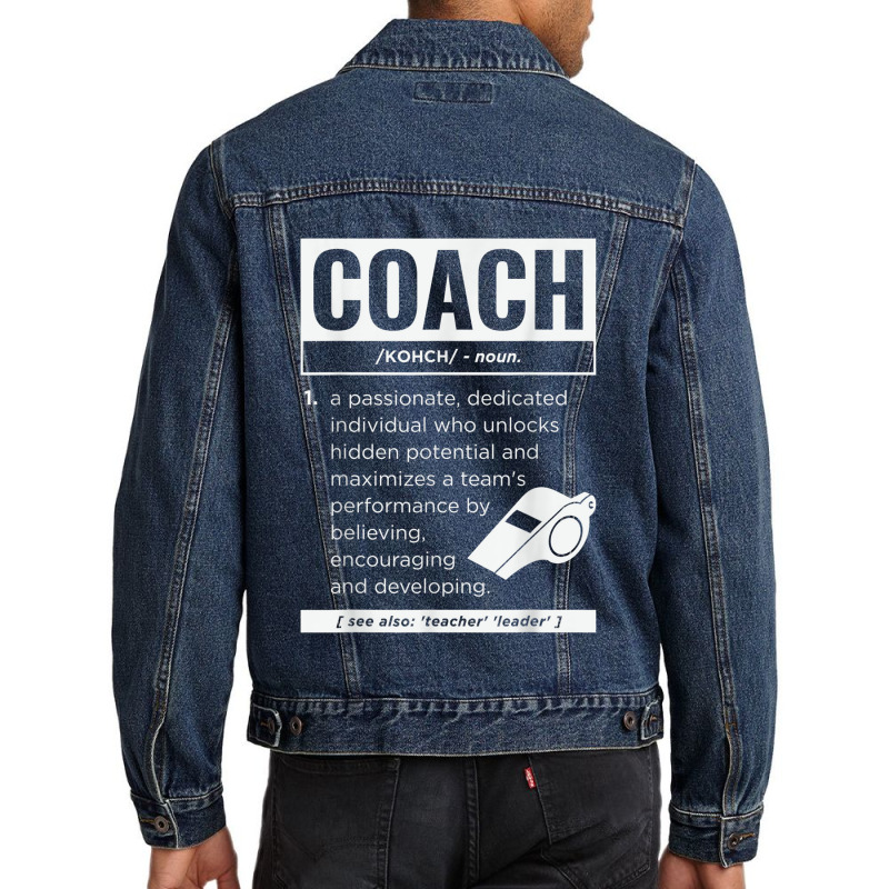 Coach Definition Sport Games Trainer Coaching Funny Gift T Shirt Men Denim Jacket | Artistshot