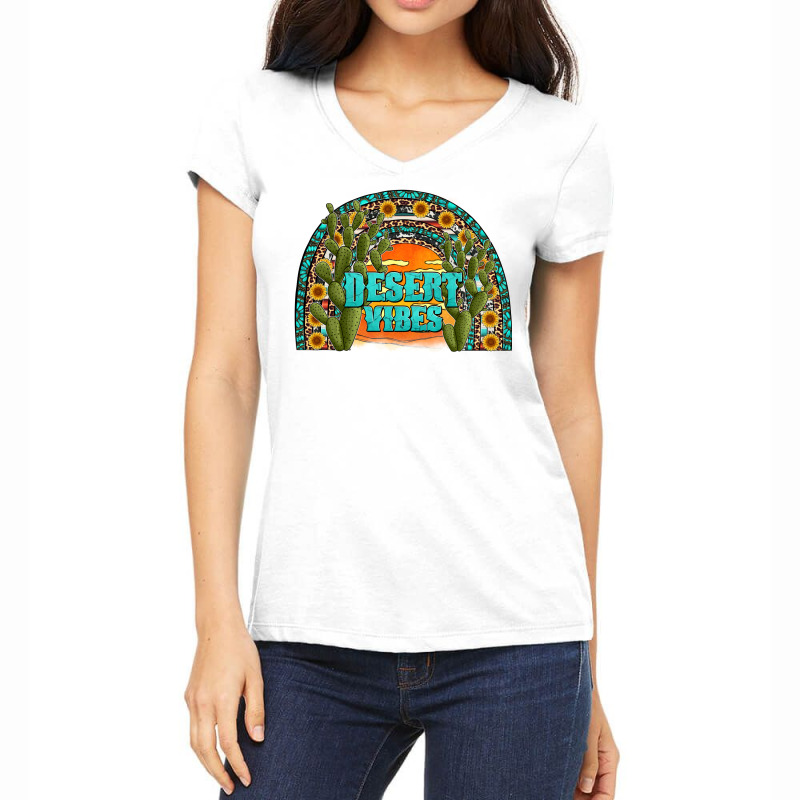 Desert Vibes Westerm Rainbow Women's V-neck T-shirt | Artistshot