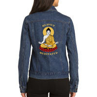 Heavily Meditated Ladies Denim Jacket | Artistshot