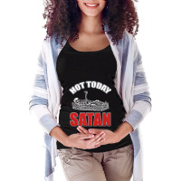 Not Today Satan Christian Jesus Believer Follower Skeleton Funny Gifts Maternity Scoop Neck T-shirt | Artistshot