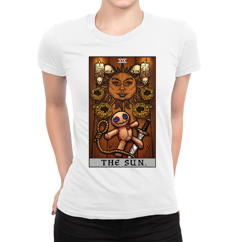 The Sun Tarot Card Halloween Voodoo Doll Pagan Witch Altar T Shirt Ladies Fitted T-Shirt by ChristineWeber89 | Artistshot