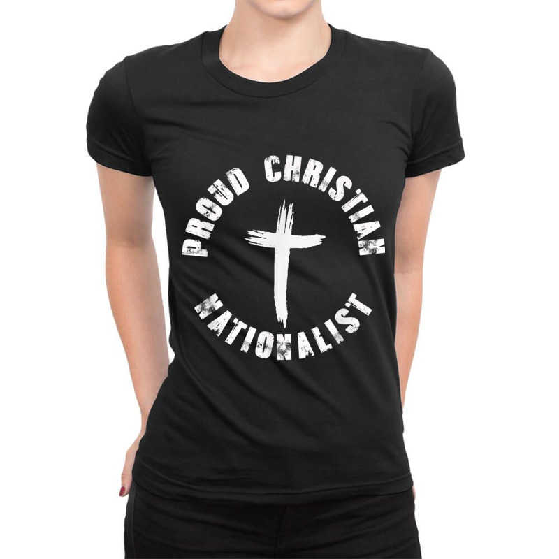 Proud Christian Nationalist Gift Men Ladies Fitted T-Shirt by Aria-Proctor | Artistshot