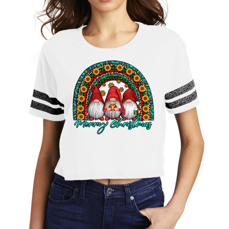 Merry Christmas Gnomes Scorecard Crop Tee | Artistshot