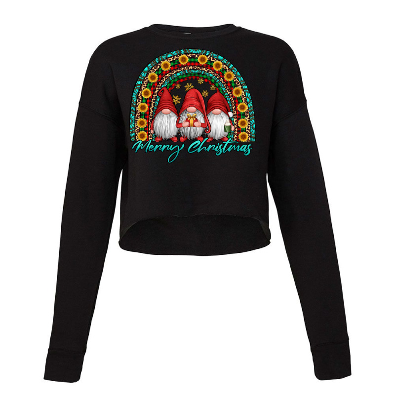 Merry Christmas Gnomes Cropped Sweater | Artistshot