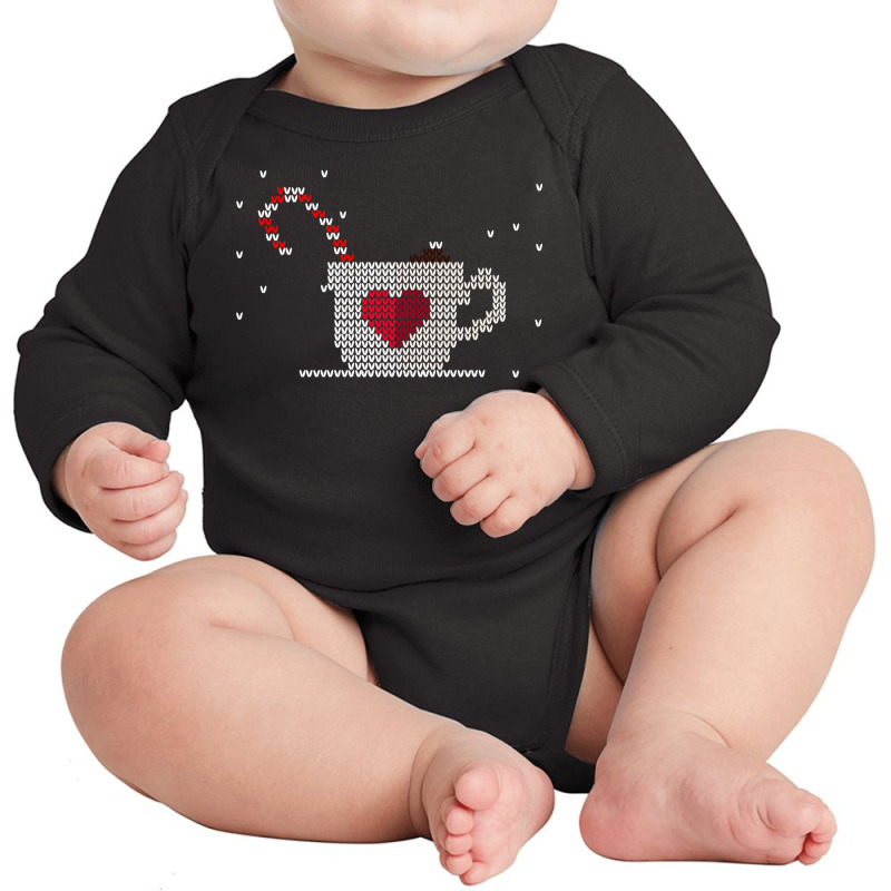 Knitted Ugly Christmas Mug Long Sleeve Baby Bodysuit | Artistshot