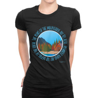 Psalm 954 Mountains Earth Are His Christian Bible Verse Characters Car Ladies Fitted T-shirt | Artistshot