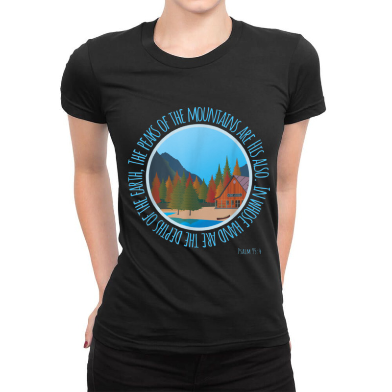 Psalm 954 Mountains Earth Are His Christian Bible Verse Characters Car Ladies Fitted T-Shirt by Aria-Proctor | Artistshot