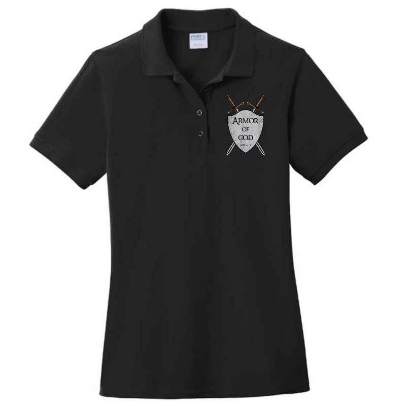 Put On The Armor Of God Shield And Swords Christian Warrior Graphic Ladies Polo Shirt by Aria-Proctor | Artistshot