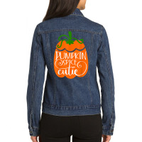 Pumpkin Spice Cutie Delicious Fall Flavor Novelty Item T Shirt Ladies Denim Jacket | Artistshot