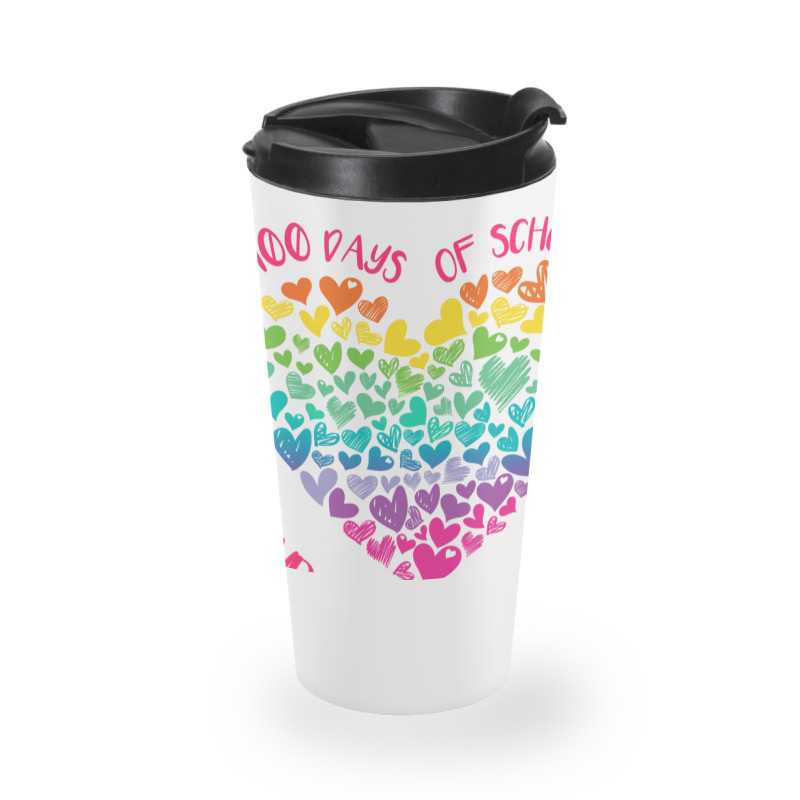 Cute 100 Days Of School And Still Loving It Hearts 100th Day Long Slee Travel Mug | Artistshot