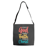 Jesus A Child Of God A Woman Of Faith A Warrior Of Christ Adjustable Strap Totes | Artistshot