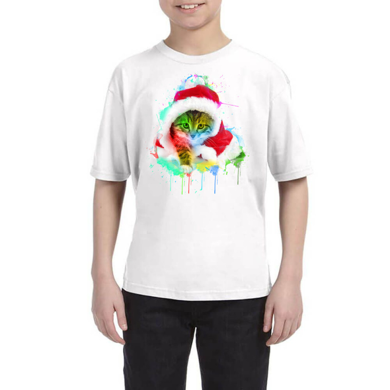 Merry Christmas Cat Youth Tee | Artistshot