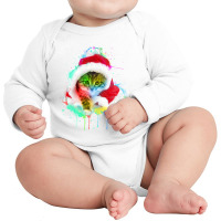 Merry Christmas Cat Long Sleeve Baby Bodysuit | Artistshot