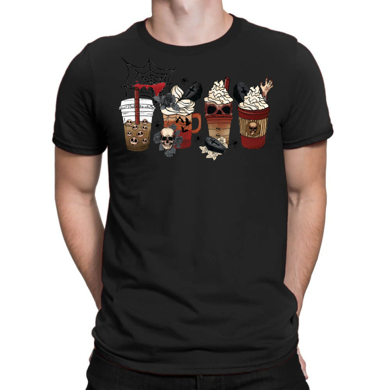 Spice Latte Iced Halloween T Shirthorror Fall Coffee Pumpkin Spice Lat T-shirt | Artistshot