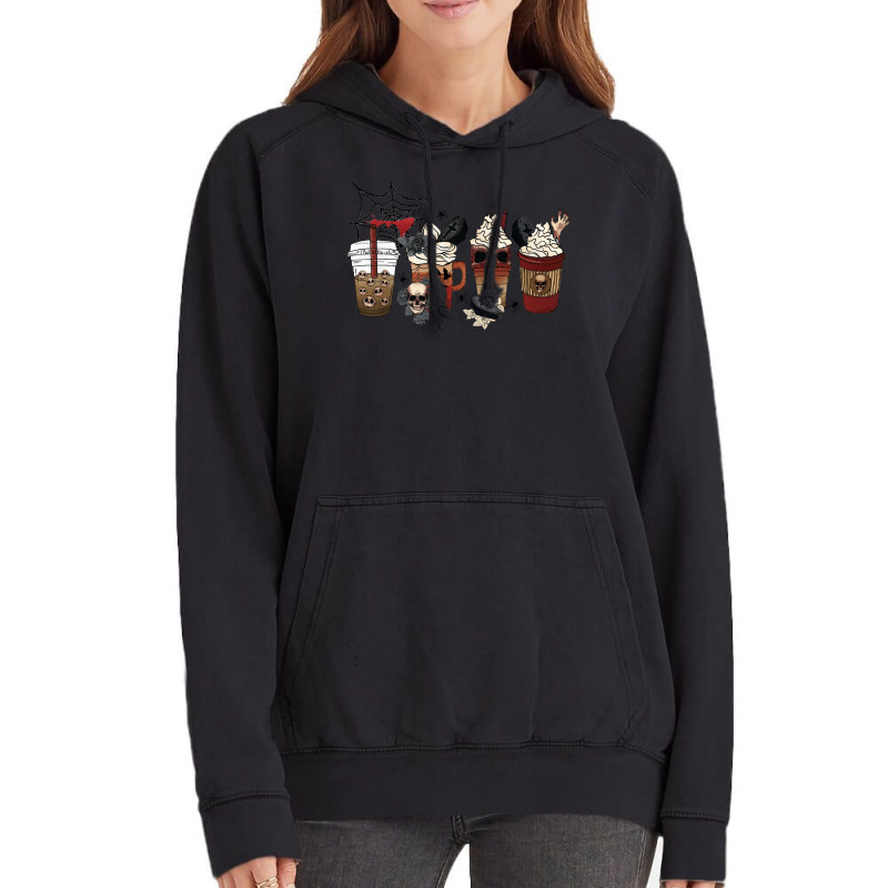 Spice Latte Iced Halloween T Shirthorror Fall Coffee Pumpkin Spice Lat Vintage Hoodie | Artistshot