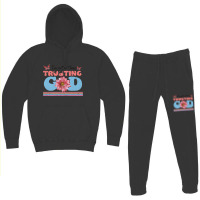 Religious Jesus Christian I'm Just Out Here Trusting God Character Vid Hoodie & Jogger Set | Artistshot