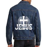 Religious Jesus Is My Life Savior Christian Church Lord Gifts Women Men Denim Jacket | Artistshot