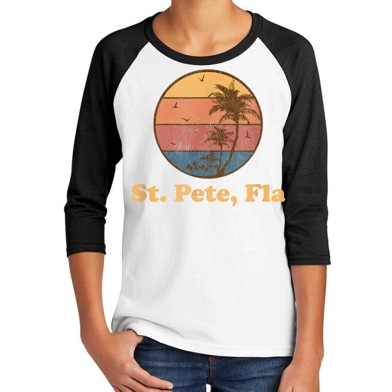 Retro St Petersburg Florida T Shirt Vintage 70s Sunset Tee Youth 3/4 Sleeve by AdvaitaLanderos | Artistshot