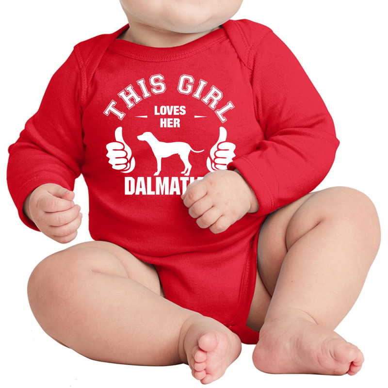 This Girl Loves Her Dalmatian Long Sleeve Baby Bodysuit by tshiart | Artistshot