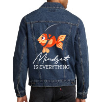 Everything Is Mindset Shark Fin Goldfish Motivational Quote T Shirt Men Denim Jacket | Artistshot