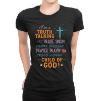 Truth Praise Blessing Pray Child Of God Christian Music Vintage Retro Ladies Fitted T-shirt | Artistshot