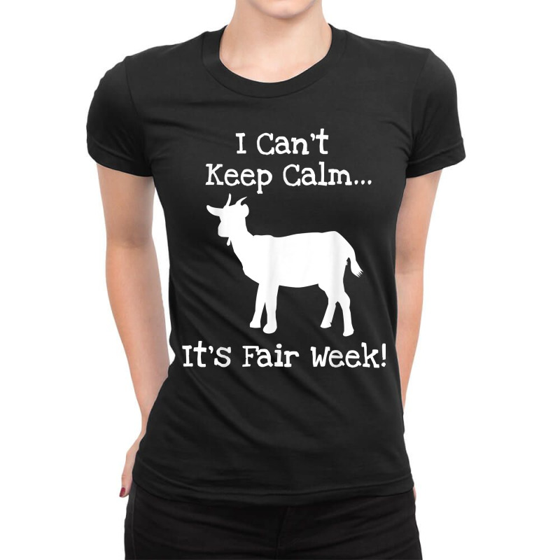 State And County Fair Show Goat Farm Animal Showing T Shirt Ladies Fitted T-Shirt by evansjalayia | Artistshot