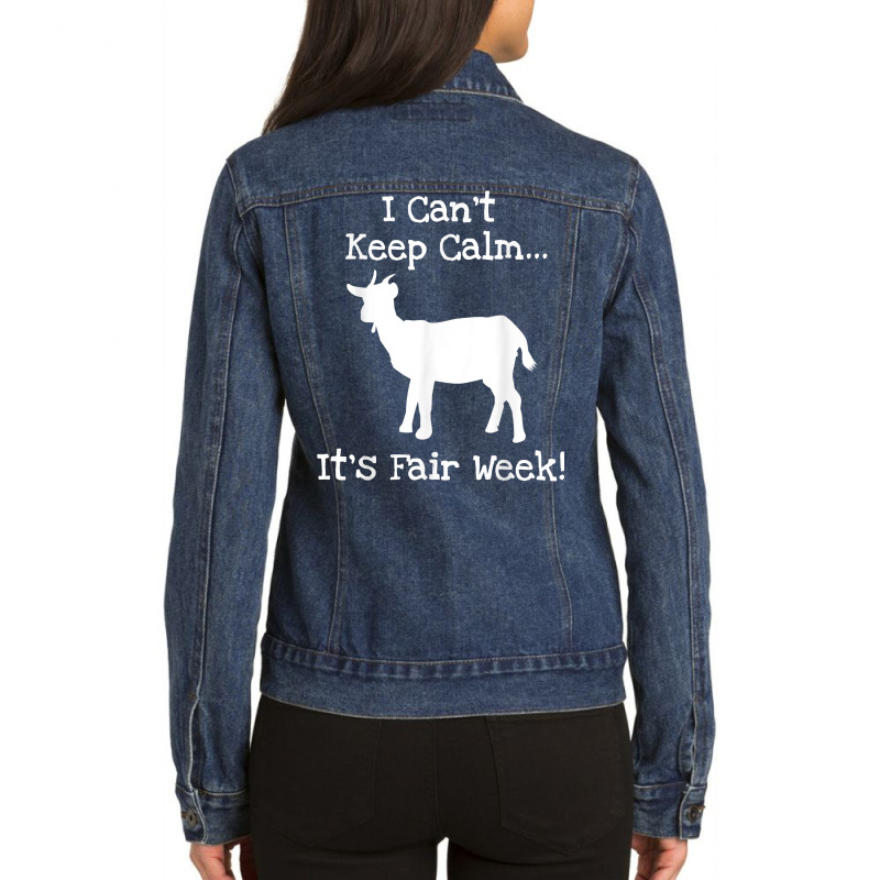 State And County Fair Show Goat Farm Animal Showing T Shirt Ladies Denim Jacket by evansjalayia | Artistshot