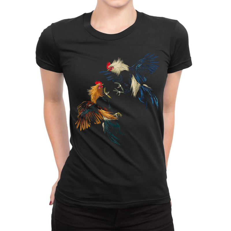 Peleas De Gallos Cockfighter Game Fowl Cockfighting Rooster T Shirt Ladies Fitted T-Shirt by diles | Artistshot