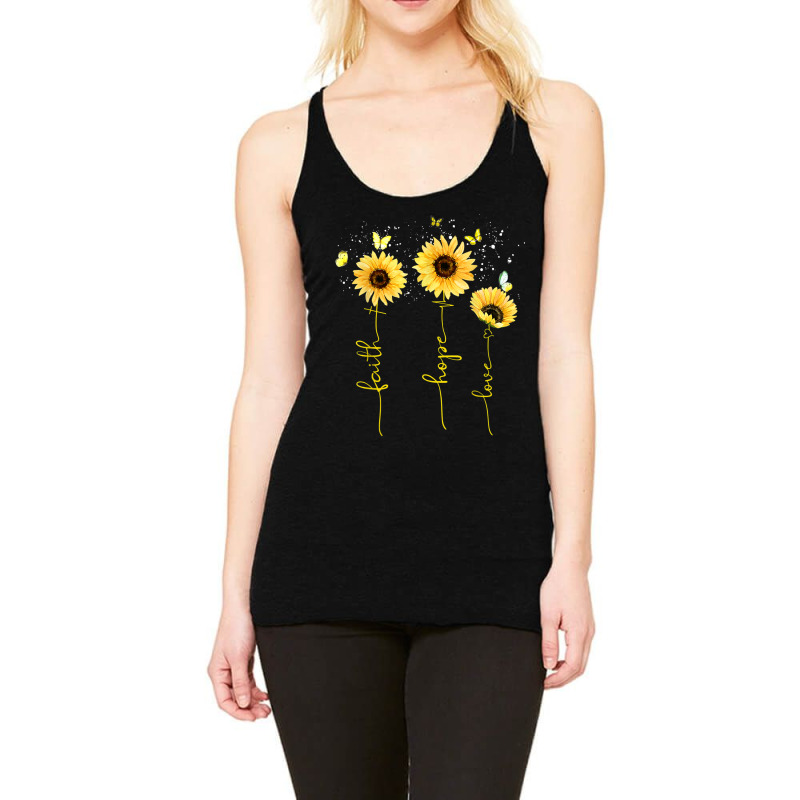 Vintage Faith Cross Hope Love Sunflower Butterfly Christian Mens Funny Racerback Tank by Aria-Proctor | Artistshot