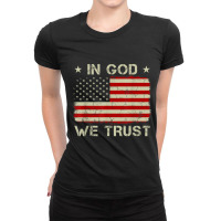 Vintage Old American Flag In God We Trust Christian Vintage Ladies Fitted T-shirt | Artistshot